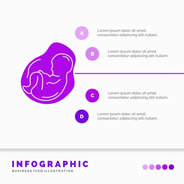 Baby Zwangerschap Zwanger Verloskunde Foetus Infographics Sjabloon Voor Website Presentatie — Stockvector