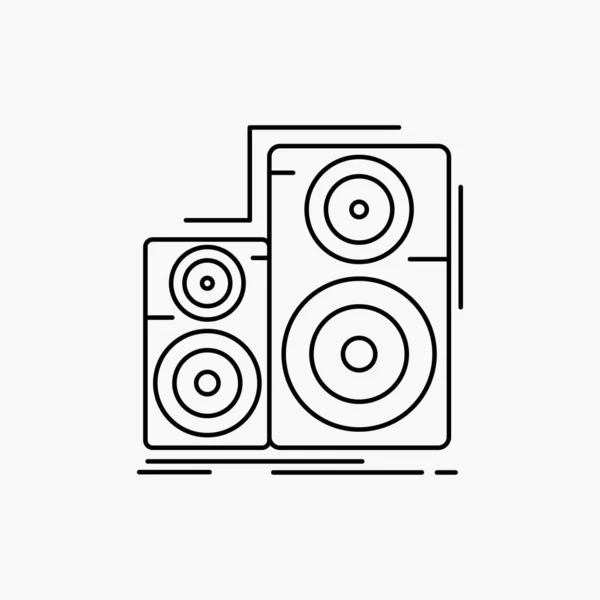 Áudio Hifi Monitor Alto Falante Ícone Linha Estúdio Ilustração Isolada —  Vetores de Stock