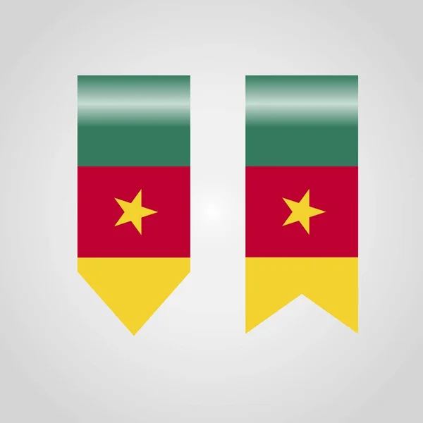 Kamerun Vlajky Designu Vektor — Stockový vektor