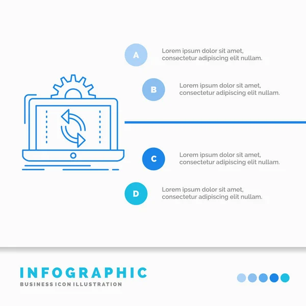 Daten Verarbeitung Analyse Berichterstattung Sync Infografik Vorlage Für Website Und — Stockvektor