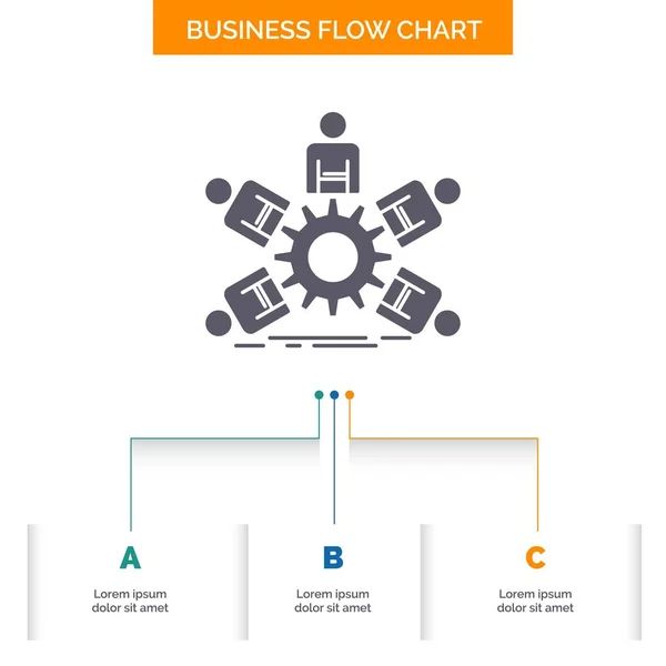 Team Group Leadership Business Teamwork Business Flow Chart Design Com — Vetor de Stock