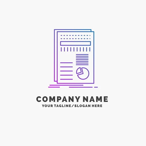 Business Data Finanza Report Statistiche Purple Business Logo Template Luogo — Vettoriale Stock
