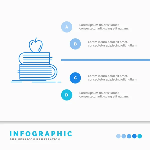 Back School School Student Books Apple Infographics Template Website Presentation — Stock Vector