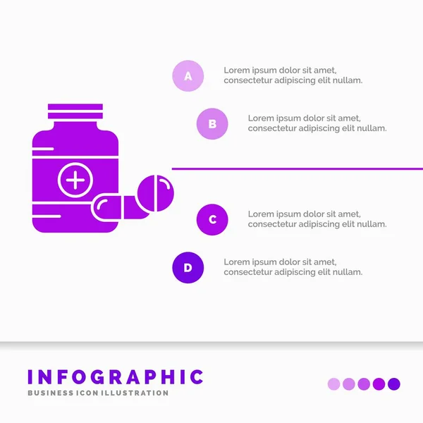 Medizin Pille Kapsel Medikamente Tablette Infografik Vorlage Für Website Und — Stockvektor