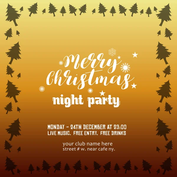 Merry Christmas Night Party Bakgrund — Stock vektor