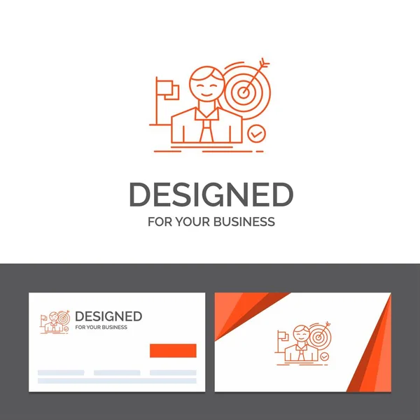 Επιχειρηματικό Πρότυπο Λογότυπο Για Επαγγελματίες Στόχος Χτύπημα Αγορά Επιτυχία Πορτοκαλί — Διανυσματικό Αρχείο