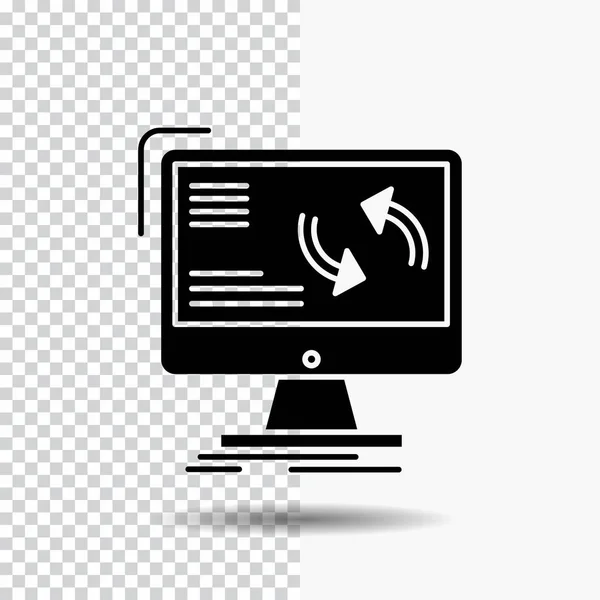Synchronisation Synchronisation Information Données Ordinateur Glyph Icon Sur Fond Transparent — Image vectorielle