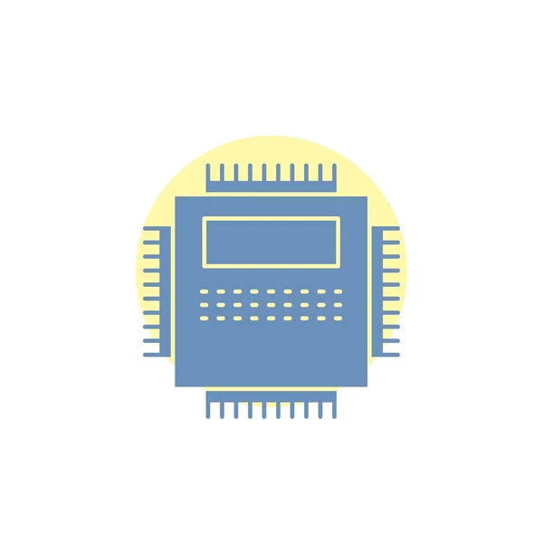 Processeur Matériel Ordinateur Technologie Glyph Icon — Image vectorielle