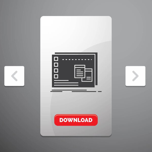 Window, Mac, operational, os, program Glyph Icon in Carousal Pagination Slider Design & Red Download Button