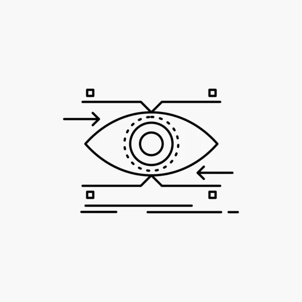 Aandacht Oog Focus Zoek Visie Lijn Pictogram Vectorillustratie Geïsoleerd — Stockvector