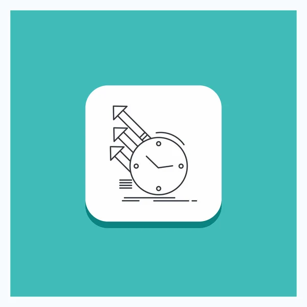 Button Detection Inspection Regularities Research Line Icon Turquoise Background — Stock vektor