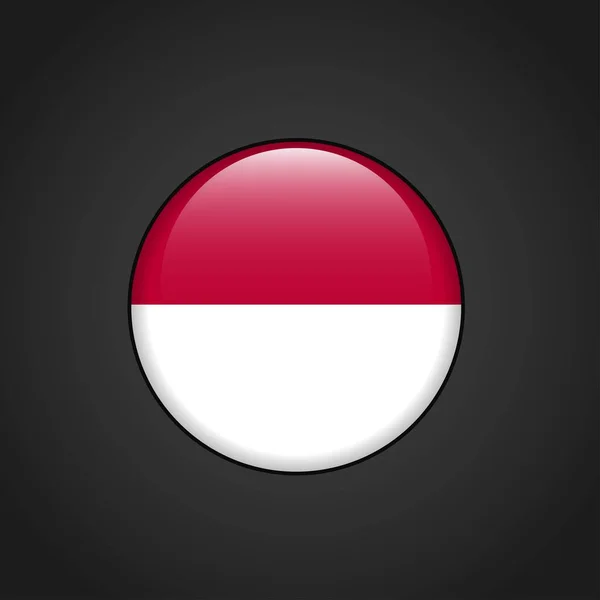 Indonesia Pulsante Del Cerchio Della Bandiera — Vettoriale Stock
