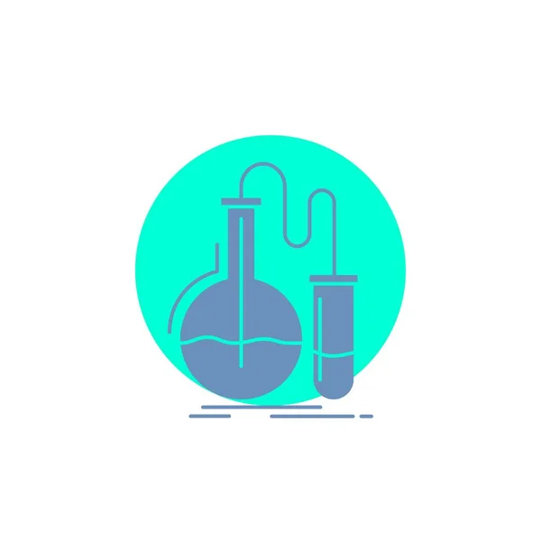 Analysis Chemistry Flask Research Test Glyph Icon — Stock Vector