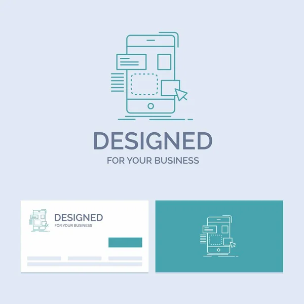 Trascinare Mobile Design Business Logo Linea Icona Simbolo Vostro Business — Vettoriale Stock