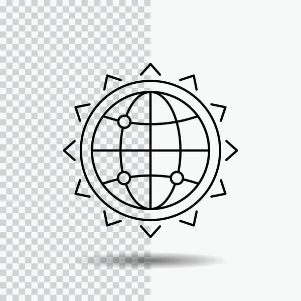 Welt Globus Seo Geschäft Optimierungsleitungssymbol Auf Transparentem Hintergrund Abbildung Schwarzer — Stockvektor