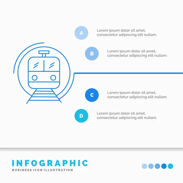 Metro Train Smart Public Transport Infographics Template Website Presentation Line — Stock Vector
