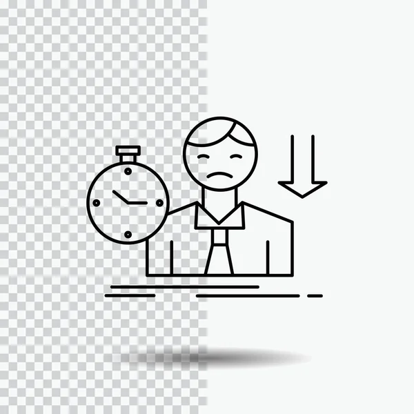 Failure Fail Sad Depression Time Line Icon Transparent Background Black — Stock Vector