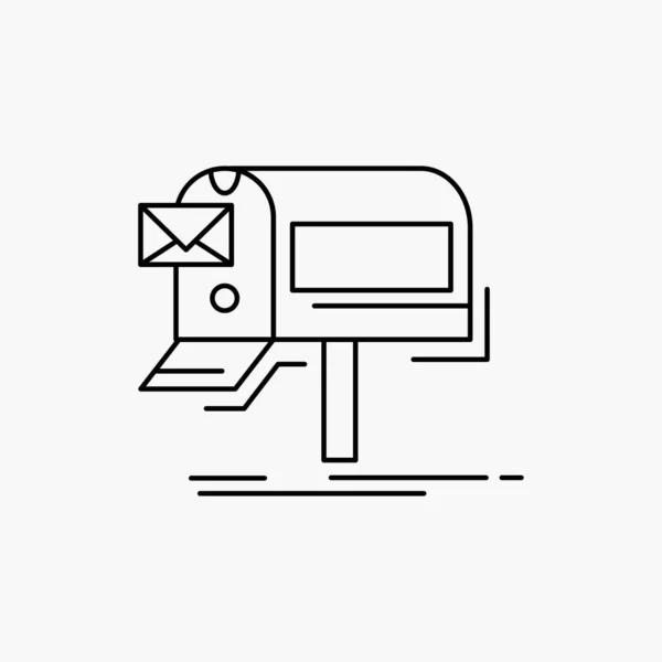 Campanhas Mail Marketing Newsletter Ícone Linha Correio Ilustração Isolada Vetor — Vetor de Stock