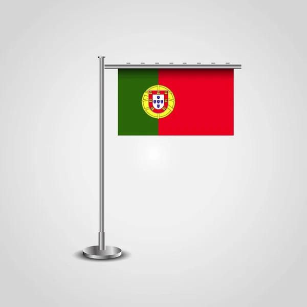 Portugal Bandera Polo Ilustración — Vector de stock