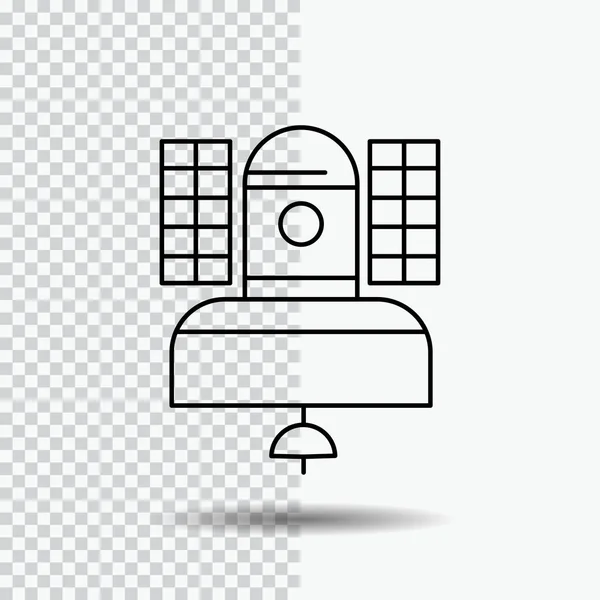 衛星放送 通信線アイコン背景を透明にします 黒いアイコン ベクトル図 — ストックベクタ