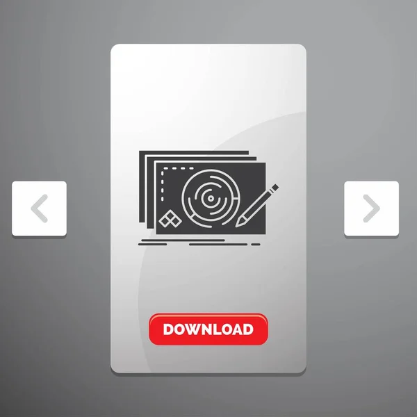 Niveau Design Nouveau Complet Jeu Glyph Icône Carrousel Pagination Slider — Image vectorielle