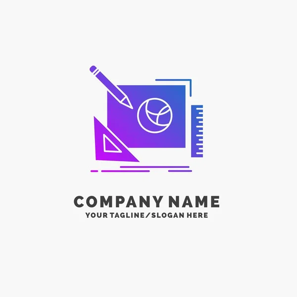 Logotipo Design Criativo Ideia Processo Design Purple Business Logo Template —  Vetores de Stock