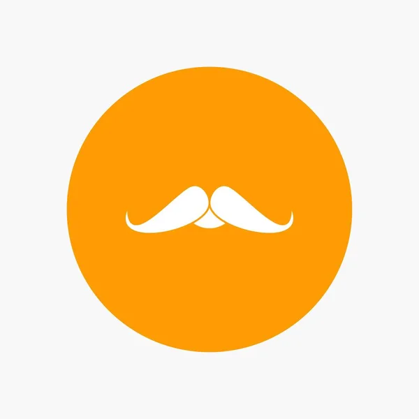 Bigode Hipster Movember Macho Homens White Glyph Icon Circle Ilustração — Vetor de Stock