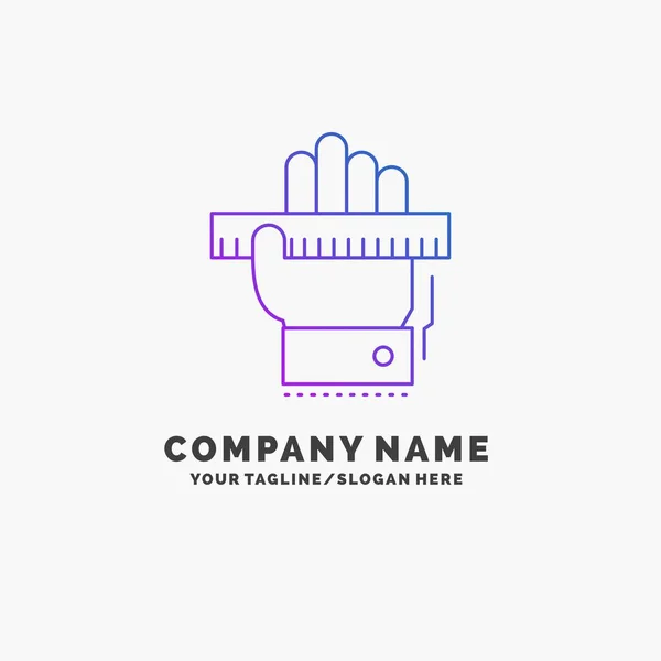 Educação Mão Aprender Aprendizagem Régua Purple Business Logo Template Lugar — Vetor de Stock
