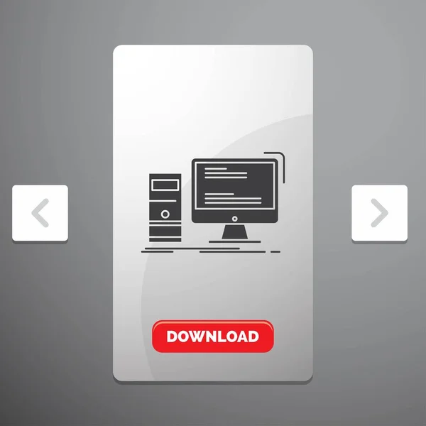 Компьютер Настольные Компьютеры Игры Персональная Икона Глифа Оформлении Слайдера Carousal — стоковый вектор