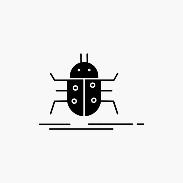 Bug Insectos Insectos Testes Vírus Glyph Icon Ilustração Isolada Vetor — Vetor de Stock