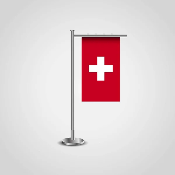 Creativo Suiza Bandera Pole — Vector de stock