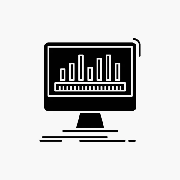Analytics Verwerking Dashboard Data Stats Glyph Pictogram Vectorillustratie Geïsoleerd — Stockvector
