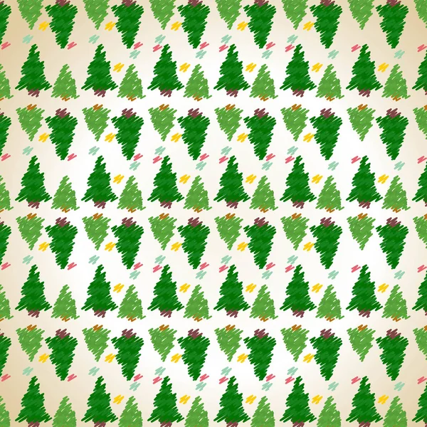 Christmas Tree Pattern Background — Stock Vector