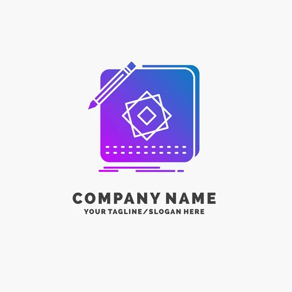 Design App Logotipo Aplicação Design Purple Business Logo Template Lugar — Vetor de Stock