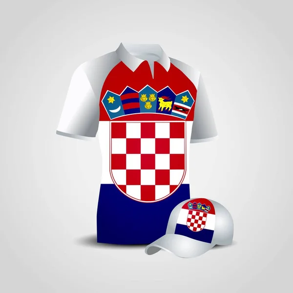 Croazia Bandiera Vettore Design Camicia — Vettoriale Stock