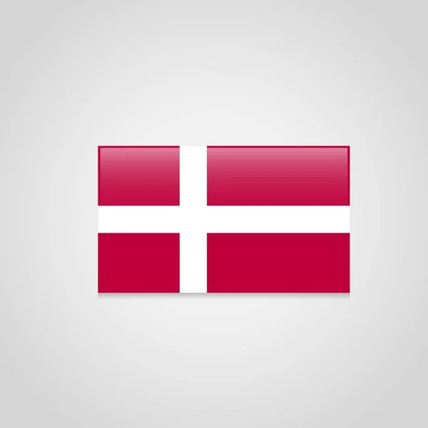 Dinamarca Bandera Vector Ilustración — Archivo Imágenes Vectoriales