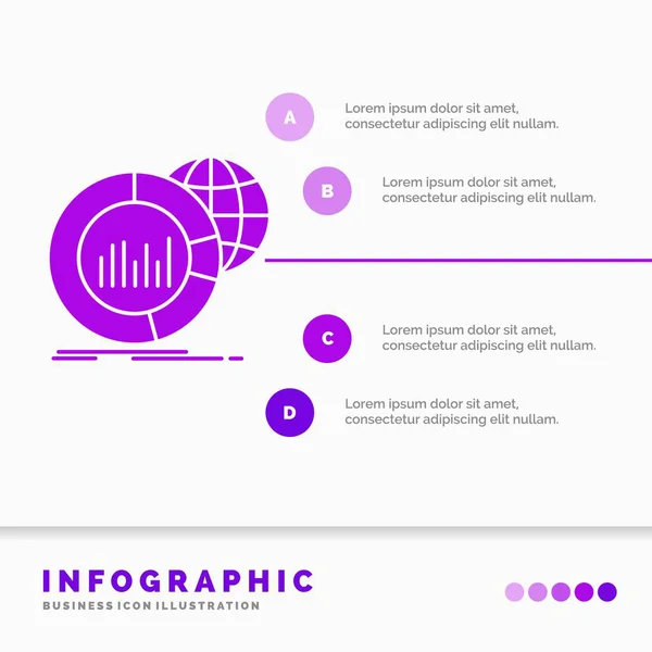 Groß Diagramm Daten Welt Infografik Vorlage Für Website Und Präsentation — Stockvektor