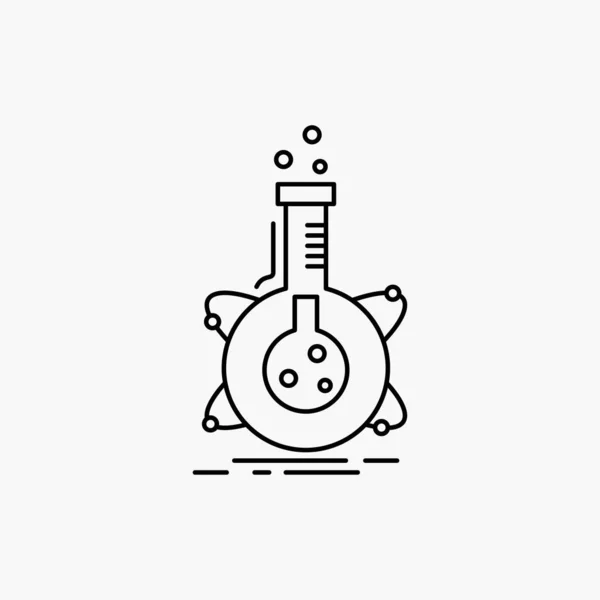 Research Laboratory Flask Tube Development Line Icon Vector Isolated Illustration — Stock Vector