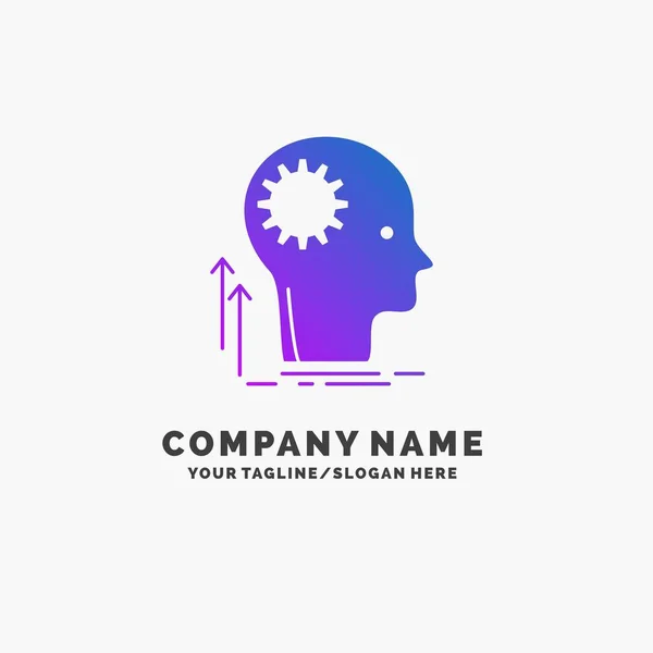 Mente Creativo Pensamiento Idea Lluvia Ideas Purple Business Logo Template — Archivo Imágenes Vectoriales