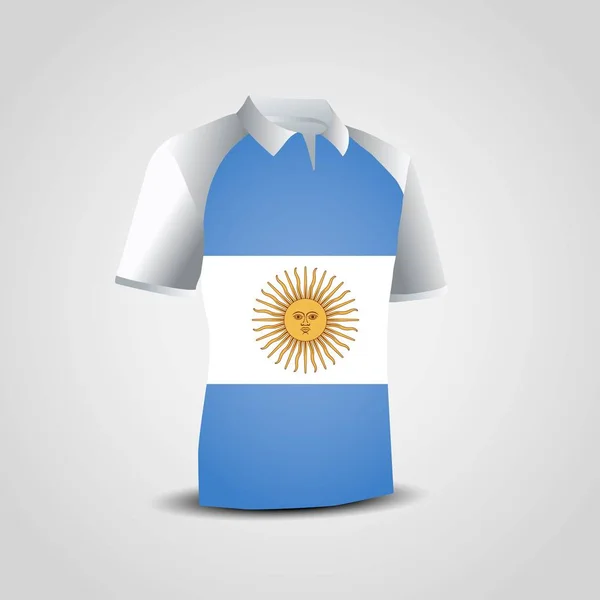 Argentina Bandeiras Camisa Design Vetor — Vetor de Stock