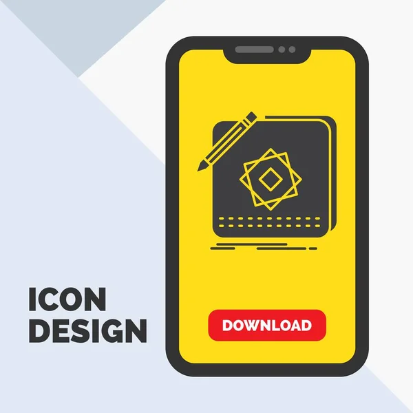 Diseño App Logo Aplicación Icono Glifos Diseño Mobile Para Página — Vector de stock