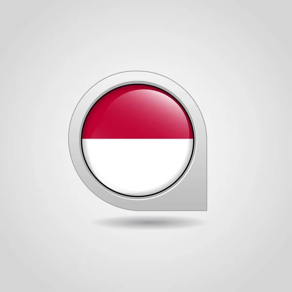 Indonesia Flag Map Pin — Stock Vector