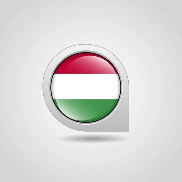 Ungern Flagga Karta Pin — Stock vektor