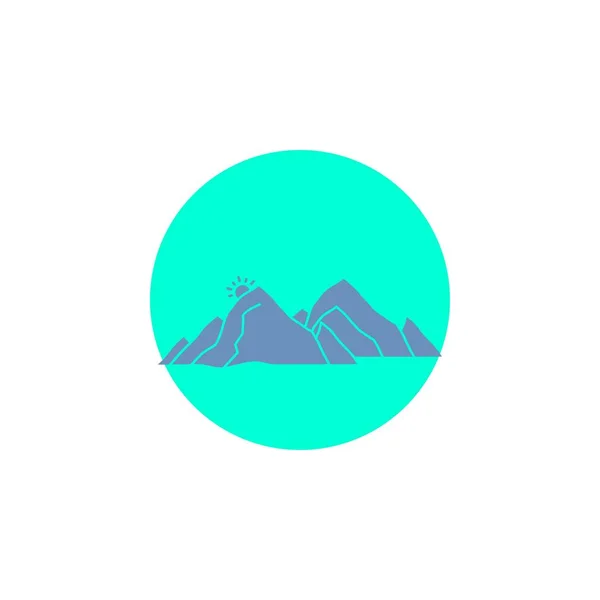 Βουνό Τοπίο Λόφος Φύση Σκηνή Εικονίδιο Γλύφων — Διανυσματικό Αρχείο