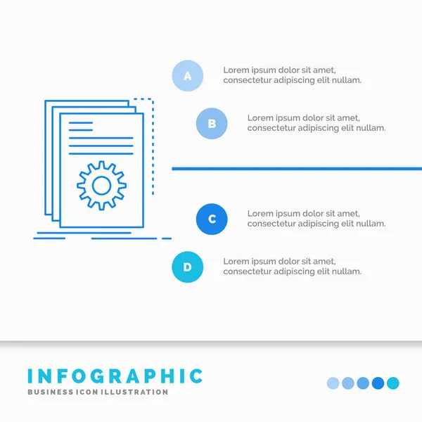 App Build Developer Program Script Infographics Template Website Presentation Línea — Vector de stock