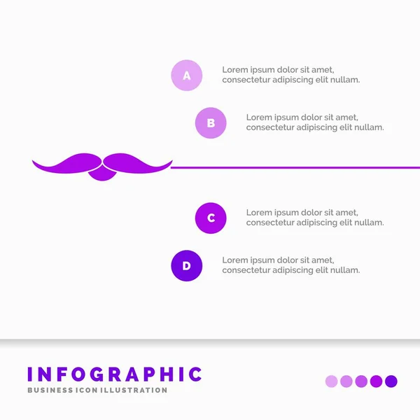 Viikset Hipsteri Liikkuva Mies Miehet Infografiikka Malli Verkkosivusto Esittely Glyph — vektorikuva