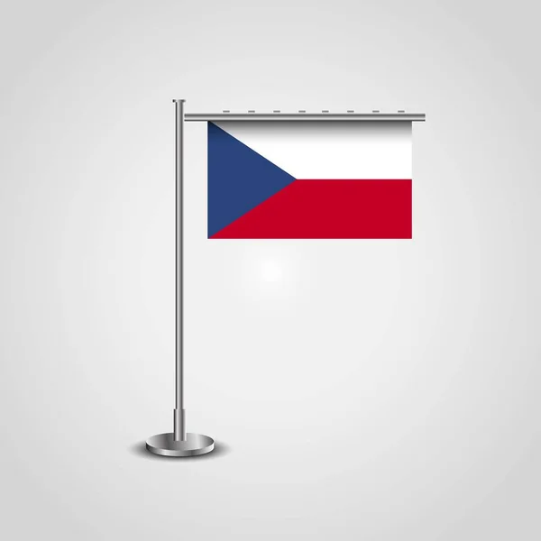 República Checa Bandera Polo — Vector de stock