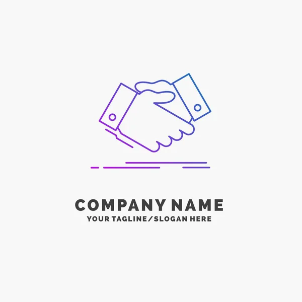 Handshake Hand Shake Shaking Hand Agreement Business Purple Business Logo — 图库矢量图片