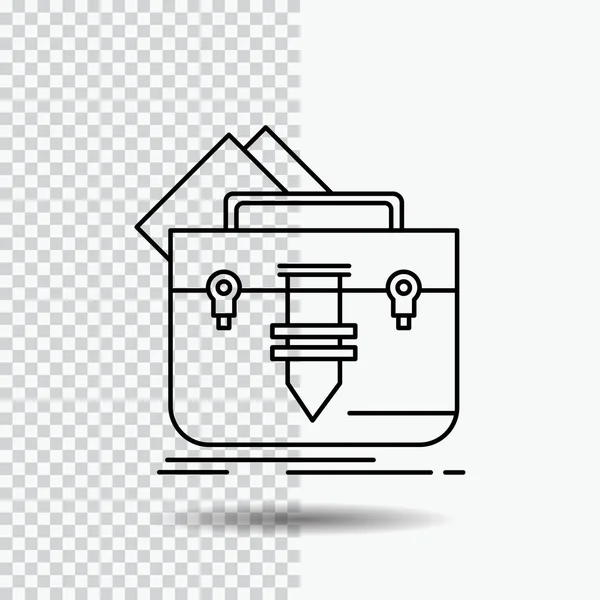 Portfolio Sac Fichier Dossier Mallette Line Icon Sur Fond Transparent — Image vectorielle