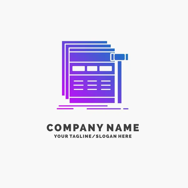 Internet Page Web Webpage Wireframe Purple Business Logo Template Place — Stock Vector